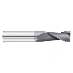 7mm Dia. x 64mm Overall Length 2-Flute Square End Solid Carbide SE End Mill-Round Shank-Center Cut-TiAlN - Exact Tooling