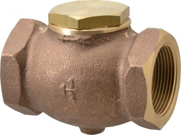 Conrader - 1-1/2" Bronze Check Valve - Inline, FNPT x FNPT - Exact Tooling