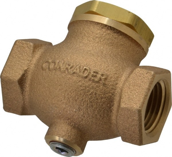 Conrader - 1/2" Bronze Check Valve - Inline, FNPT x FNPT - Exact Tooling
