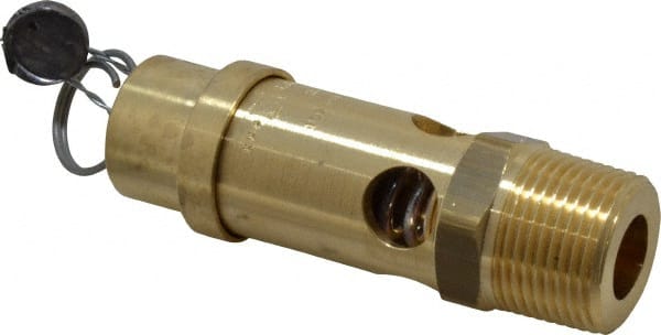 Conrader - 3/4" Inlet, ASME Safety Relief Valve - 150 Max psi, Brass, 595 Cubic' per Min - Exact Tooling