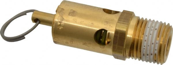Conrader - 1/2" Inlet, ASME Safety Relief Valve - 125 Max psi, Brass, 232 Cubic' per Min - Exact Tooling