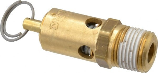 Conrader - 1/2" Inlet, ASME Safety Relief Valve - 150 Max psi, Brass, 274 Cubic' per Min - Exact Tooling