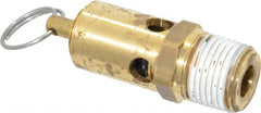 Conrader - 1/2" Inlet, ASME Safety Relief Valve - 200 Max psi, Brass, 358 Cubic' per Min - Exact Tooling