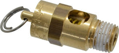 Conrader - 1/4" Inlet, ASME Safety Relief Valve - 60 Max psi, Brass, 61 Cubic' per Min - Exact Tooling