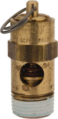 Conrader - 3/8" Inlet, ASME Safety Relief Valve - 200 Max psi, Brass, 178 Cubic' per Min - Exact Tooling