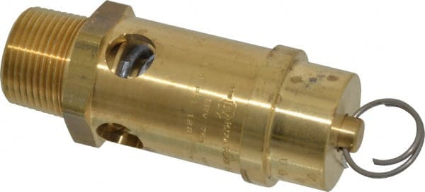Conrader - 1" Inlet, ASME Safety Relief Valve - 150 Max psi, Brass, 1,244 Cubic' per Min - Exact Tooling