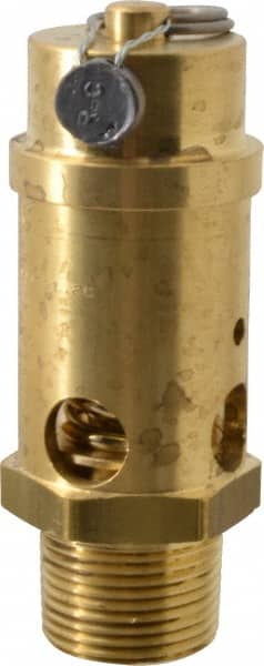 Conrader - 1" Inlet, ASME Safety Relief Valve - 200 Max psi, Brass, 1,624 Cubic' per Min - Exact Tooling