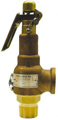 Midwest Control - 1-1/2" Inlet, 2" Outlet, ASME Safety Relief Valve - 125 Max psi, Bronze, 2,114 Cubic' per Min - Exact Tooling