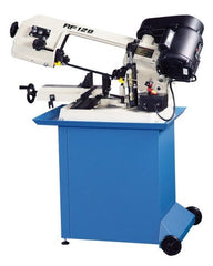Enco - 5 x 6" Max Capacity, Manual Step Pulley Horizontal Bandsaw - 80, 120 & 200 SFPM Blade Speed, 110 Volts, 45 & 60°, 1/3 hp, 1 Phase - Exact Tooling