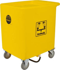 Bradley - 56 Gallon Eye Wash Station Waste Cart - Compatable with Bradley Portable Eye Wash Station S19-921, Includes 2 Clearly Marked Eye Wash Signs - Exact Tooling