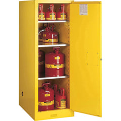 Justrite - 1 Door 3 Shelf 54 Gal Space Saver Safety Cabinet for Flammable Substances - Exact Tooling