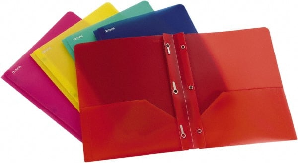 OXFORD - 8-1/2" Long x 11" Wide Report Cover with Tang/Prong Binding - Assorted Colors - Exact Tooling