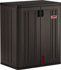 Suncast - 2 Shelf Locking Storage Cabinet - Polypropylene, 30" Wide x 20-1/4" Deep x 36" High, Gray - Exact Tooling