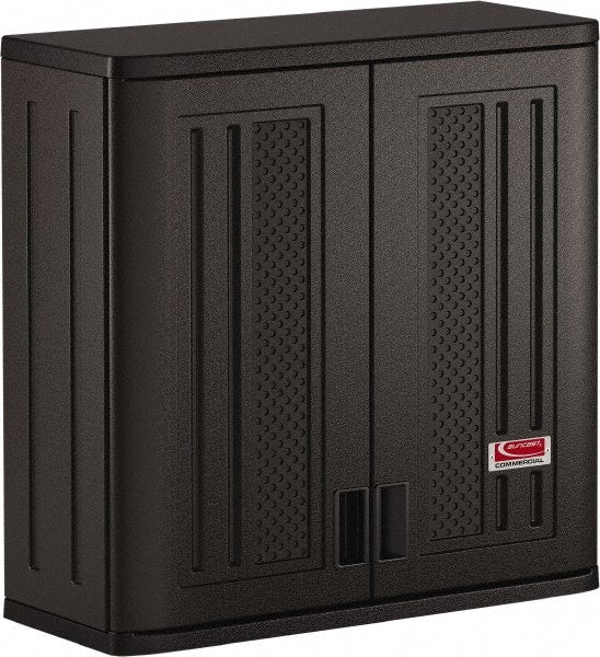 Suncast - 1 Shelf Locking Storage Cabinet - Polypropylene, 30" Wide x 12" Deep x 30-1/4" High, Gray - Exact Tooling