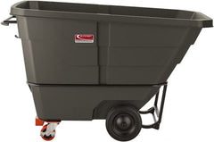Suncast - 1,300 Lb Load Capacity, 22 Bushels, 1 Cu Yd, Polyethylene Tilt Truck - 33.87" Wide x 70" Long x 43.84" High, Matte Gray - Exact Tooling