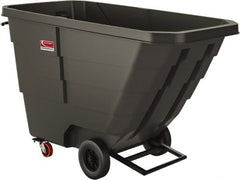 Suncast - 800 Lb Load Capacity, 22 Bushels, 1 Cu Yd, Polyethylene Tilt Truck - 33.87" Wide x 70" Long x 43.84" High, Matte Gray - Exact Tooling