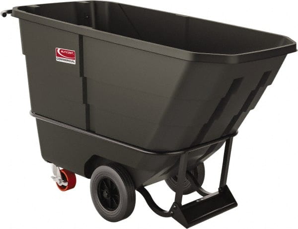 Suncast - 800 Lb Load Capacity, 11 Bushels, 0.5 Cu Yd, Polyethylene Tilt Truck - 27.76" Wide x 59.2" Long x 34.86" High, Matte Gray - Exact Tooling