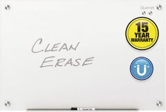 Quartet - 24" High x 36" Wide Magnetic Dry Erase Board - Glass, Includes Dry-Erase Marker, (2) Rare-Earth Magnets & Mounting Kit - Exact Tooling