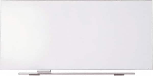 ICEBERG - 44" High x 96" Wide Magnetic Dry Erase Board - Steel, Includes Floating Marker Rail & Adjustable Eraser Tray - Exact Tooling