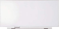 ICEBERG - 44" High x 96" Wide Magnetic Dry Erase Board - Steel, Includes Floating Marker Rail & Adjustable Eraser Tray - Exact Tooling