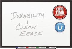 Quartet - 36" High x 48" Wide Magnetic Dry Erase Board - Steel, Includes Marker Rail with Protective End Caps, (4) Dry-Erase Markers & Mounting Kit - Exact Tooling