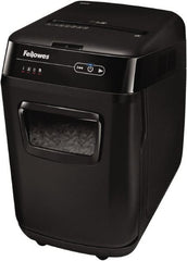 FELLOWES - 5/32 x 1-1/2" Strip, 200 Sheet Automatic, 10 Sheet Manual Sheet Cross Cut Auto Feed Shredder - 20" Long x 13-5/8" Wide x 22-3/16" High, Level 4 Security, 85 Gal Wastebasket - Exact Tooling