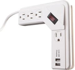 Woods PRO - 4 Outlets, 125 Volts, 15 Amps, 4' Cord, Power Outlet Strip - Keyhole Mount, 5-15 NEMA Configuration, 6-1/2" Strip, cULus - Exact Tooling