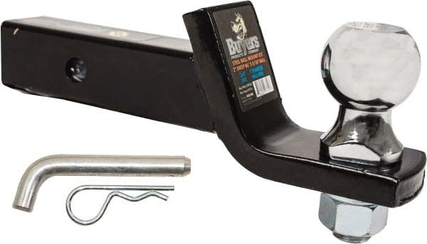 Buyers Products - 2" Ball Diam, 5-3/4" Shank Length, Hitch Ball - 2" Shank Diam, 5,000 Lb Capacity, Black Powder-Coated - Exact Tooling