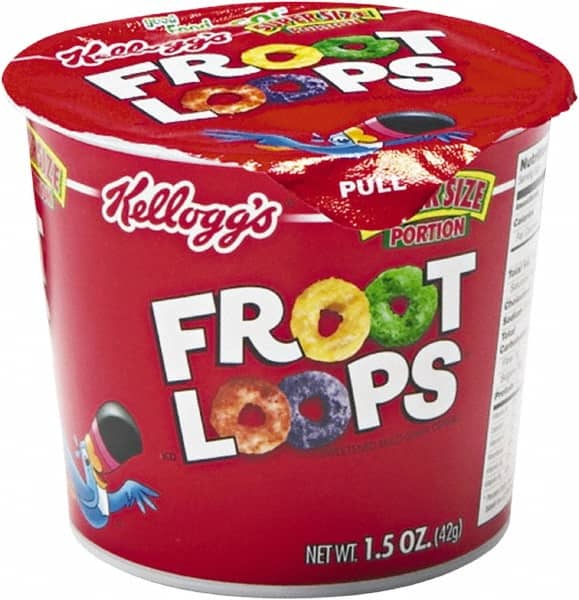 Kellogg's - Cereal - Froot Loops Breakfast Cereal, Single-Serve 1.5oz Cup, 6/Box - Exact Tooling