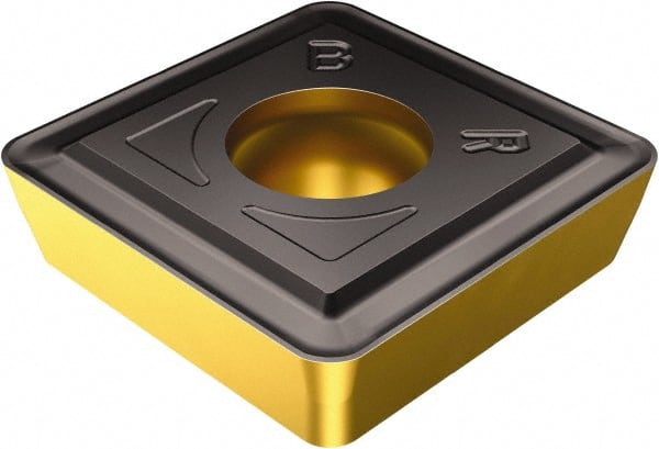 Sandvik Coromant - SPMT1212 BR Grade 4325 Carbide Turning Insert - TiCN/AI2O3/TiN Finish, 90° Square, 12.65mm Inscr Circle, 4mm Thick, 3/64" Corner Radius - Exact Tooling