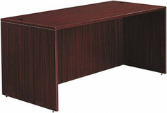 ALERA - Woodgrain Laminate Desk Shell - 65" Wide x 29-1/2" Deep x 29-5/8" High, Mahogany - Exact Tooling