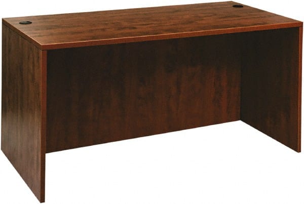 ALERA - Woodgrain Laminate Desk Shell - 59-1/8" Wide x 29-1/2" Deep x 29-5/8" High, Medium Cherry - Exact Tooling