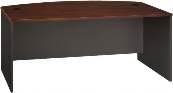 Bush Business Furniture - Laminate Over Wood Bow Front Desk - 71-1/8" Wide x 36-1/8" Deep x 29-7/8" High, Hansen Cherry & Graphite Gray - Exact Tooling
