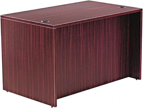 ALERA - Woodgrain Laminate Straight Front Desk - 47-1/4" Wide x 29-1/2" Deep x 29-5/8" High, Mahogany - Exact Tooling