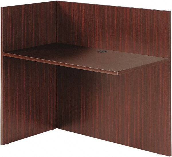 ALERA - Woodgrain Laminate Reception Desk - 44" Wide x 23-5/8" Deep x 41-1/2" High, Mahogany - Exact Tooling