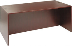 ALERA - Woodgrain Laminate Desk Shell - 71" Wide x 35-1/2" Deep x 29-5/8" High, Mahogany - Exact Tooling