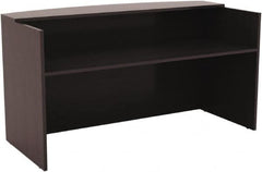 ALERA - Woodgrain Laminate Reception Desk - 71" Wide x 35-1/2" Deep x 42-1/2" High, Espresso - Exact Tooling