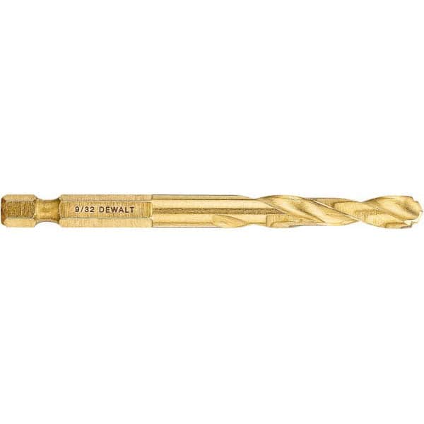 DeWALT - 9/32" High Speed Steel, 135° Point, Straight Shank Maintenance Drill Bit - Exact Tooling