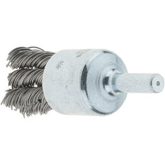 Tru-Maxx - 3/4" Brush Diam, Knotted, End Brush - 1/4" Diam Steel Shank, 22,000 Max RPM - Exact Tooling
