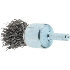 Tru-Maxx - 3/4" Brush Diam, Crimped, Flared End Brush - 1/4" Diam Steel Shank, 22,000 Max RPM - Exact Tooling