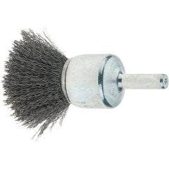 Tru-Maxx - 3/4" Brush Diam, Crimped, Flared End Brush - 1/4" Diam Steel Shank, 22,000 Max RPM - Exact Tooling