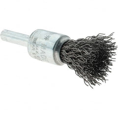 Tru-Maxx - 1/2" Brush Diam, Crimped, Flared End Brush - 1/4" Diam Steel Shank, 25,000 Max RPM - Exact Tooling