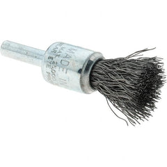 Tru-Maxx - 1/2" Brush Diam, Crimped, Flared End Brush - 1/4" Diam Steel Shank, 25,000 Max RPM - Exact Tooling