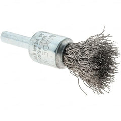 Tru-Maxx - 1/2" Brush Diam, Crimped, Flared End Brush - 1/4" Diam Steel Shank, 25,000 Max RPM - Exact Tooling