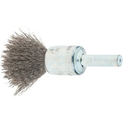 Tru-Maxx - 1/2" Brush Diam, Crimped, Flared End Brush - 1/4" Diam Steel Shank, 25,000 Max RPM - Exact Tooling