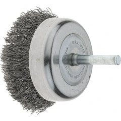 Tru-Maxx - 2-3/4" Diam, 1/4" Shank Diam, Steel Fill Cup Brush - 0.0118 Wire Diam, 7/8" Trim Length, 6,000 Max RPM - Exact Tooling