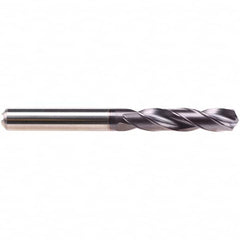 Emuge - 11.6mm 140° Spiral Flute Solid Carbide Screw Machine Drill Bit - TiAlN Finish, Right Hand Cut, 55mm Flute Length, 102mm OAL, Four Facet Point, Straight Shank, Through Coolant - Exact Tooling