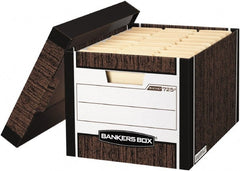 BANKERS BOX - 1 Compartment, 12-3/4" Wide x 10-3/8" High x 16-1/2" Deep, Storage Box - Corrugated Cardboard, Wood Grain (Color) - Exact Tooling
