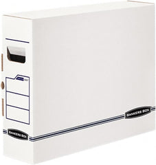 BANKERS BOX - 1 Compartment, 5" Wide x 14-7/8" High x 18-3/4" Deep, Storage Box - Plastic, White/Blue - Exact Tooling