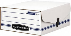 BANKERS BOX - 1 Compartment, 9-1/8" Wide x 4-3/8" High x 11-3/8" Deep, Storage Box - Corrugated Fiberboard, White/Blue - Exact Tooling